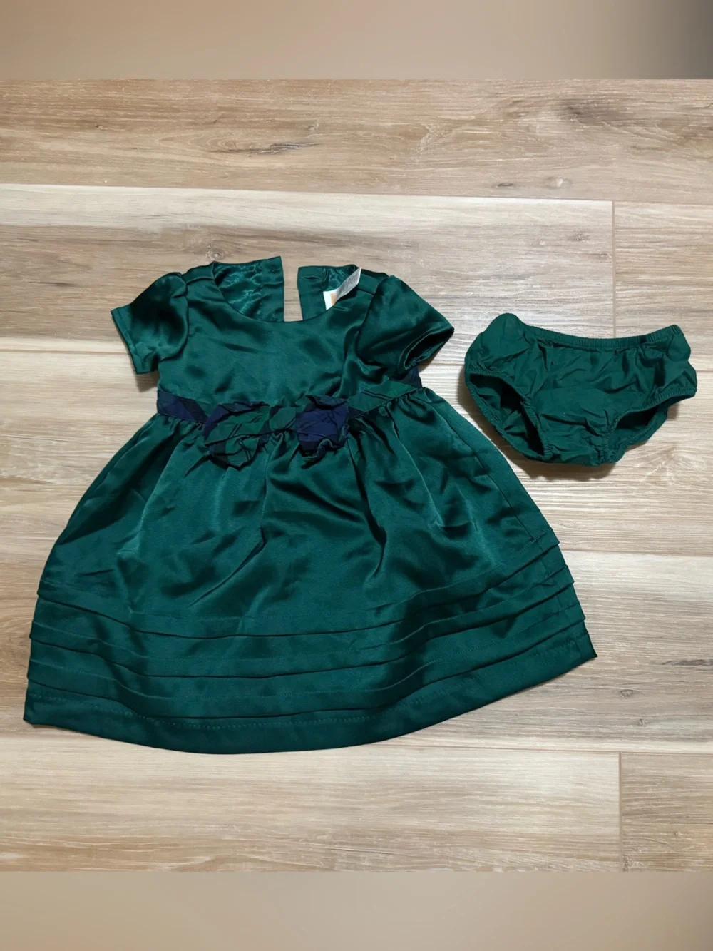 Gymboree dark green satin dress